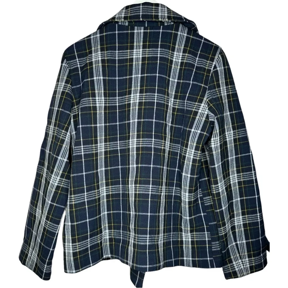 Current Air Plaid Double Breasted Coat Medium - Image 8