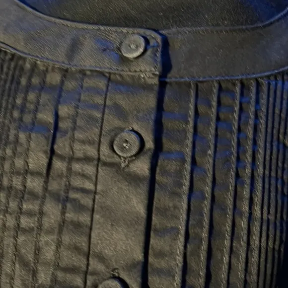 Gap Black Short‎ Sleeve Button Neck Pintuck T-Shirt Dress Size 10 - Image 8