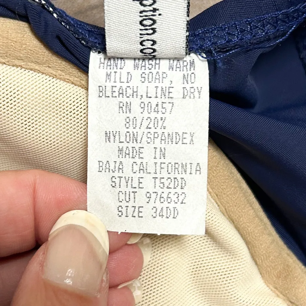 Kechika Navy Blue Convertible Straps Underwire No Padding Bikini Top NWT 34D Size undefined - Image 12