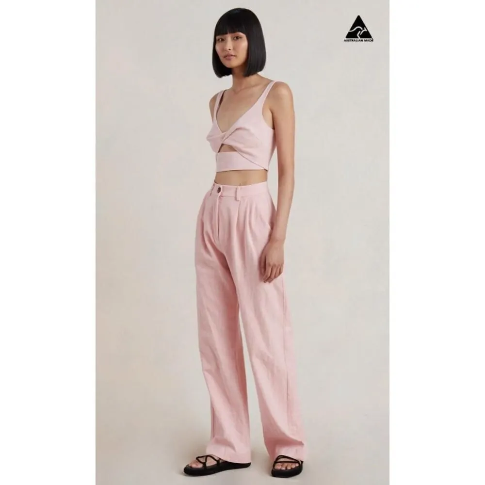 Bec & Bridge Bonnie Cut-Out Crop Top in Peony Pink 6 Womens Cropped Tank - Image 15