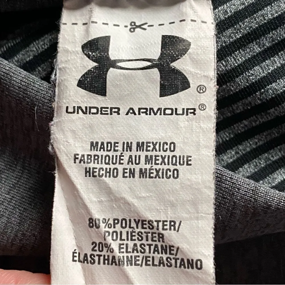 Under Armour Capri Legging Gray Black Small Compression Gym Workout - Image 13