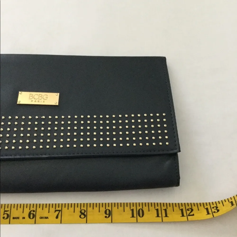 BCBG Paris Clutch Womens Studded Purse Bag Classy Studded Office Blue - Image 2