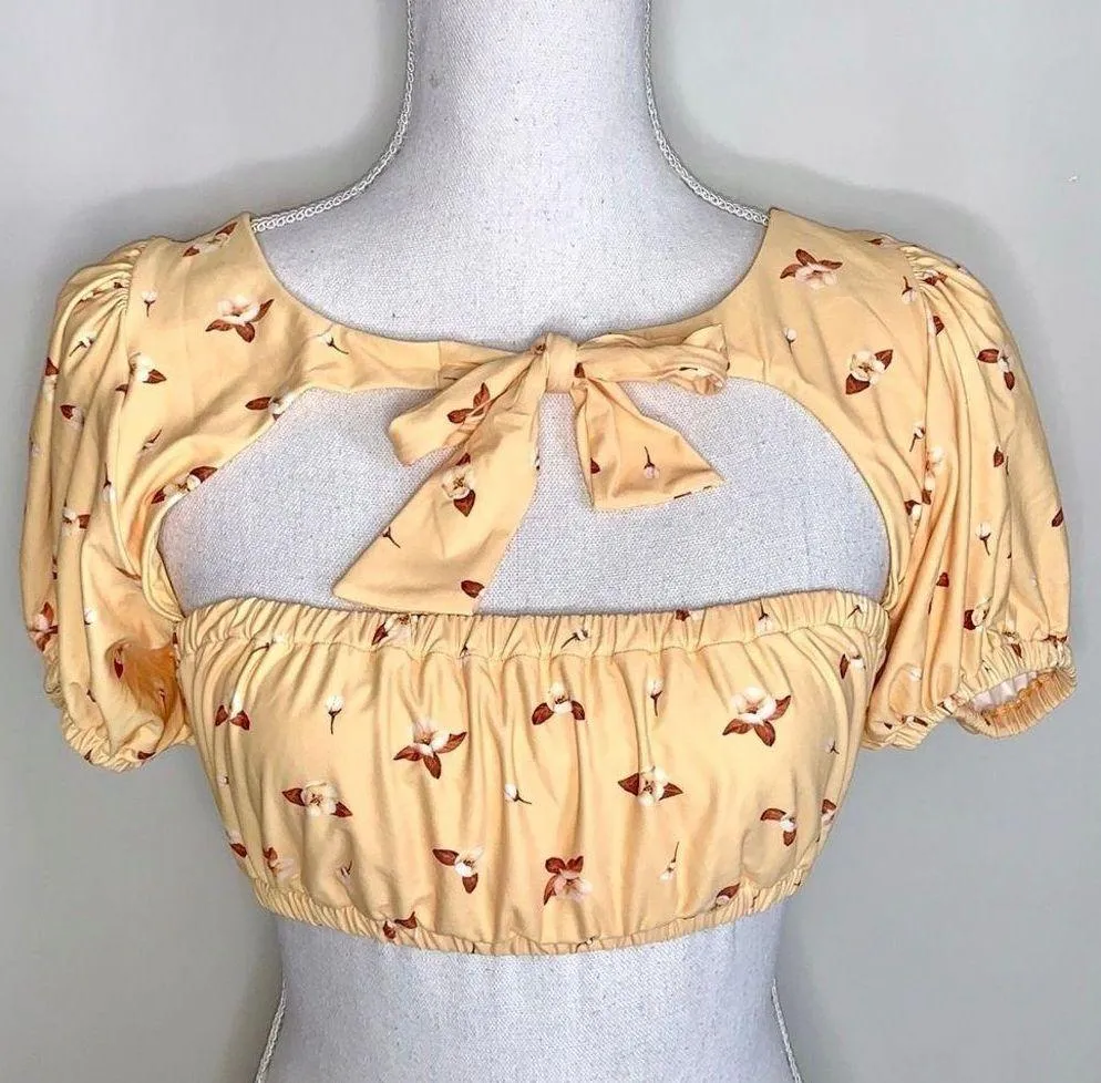 We Wore What  Lily Puff Sleeve Bikini Top - Image 6