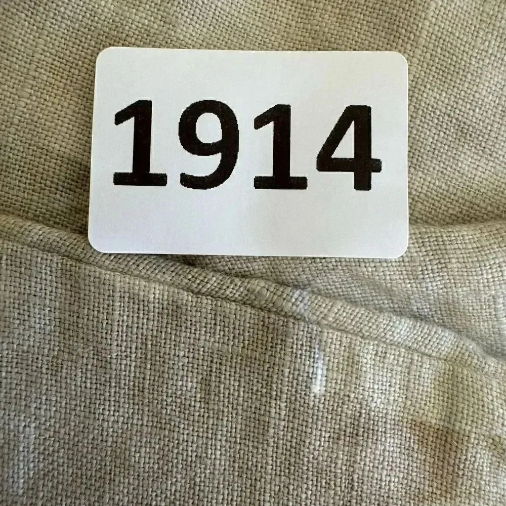 Lavinia Al Temple Linen Beige crew neck Short Sleeves Faux Side Buttons L # 1914 Tan Size L - Image 12