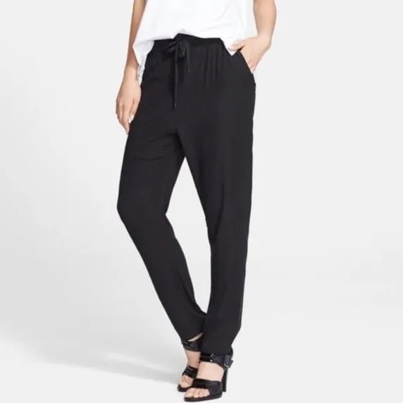 Alexander Wang Black Tailored Drawstring Pants Jogger Style Elastic Waist - Image 2
