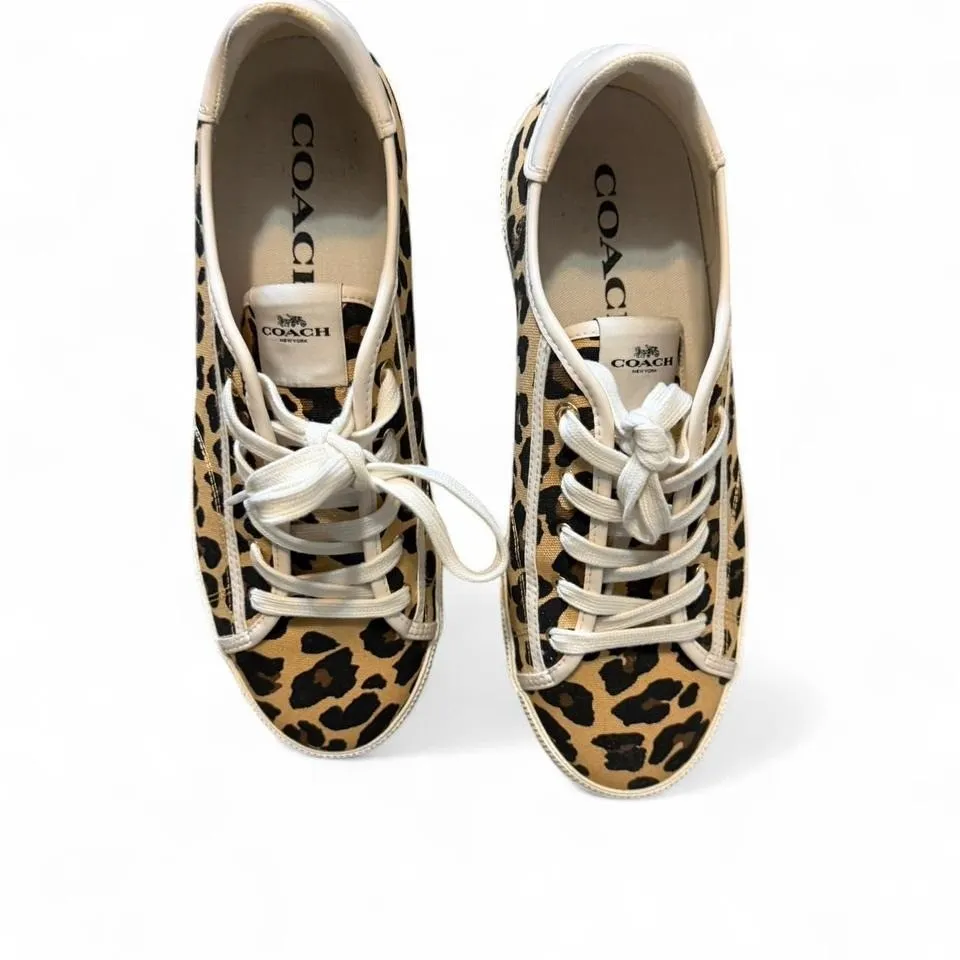 Coach ‎ Leopard Print Low Top Sneakers - Image 6