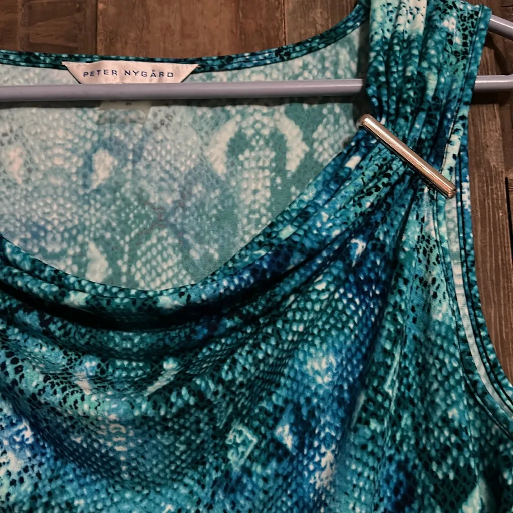 Peter Nygard Multicolored Snake Skin Cowl Neck Sleeveless Women's‎ Top S:Small - Image 2