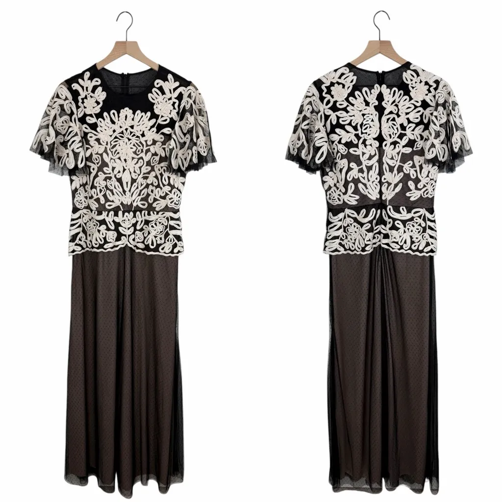 JS Collections Soutache D’Esprit A-Line Gown Size 10 NWT Embroidered Swiss Dot - Image 7