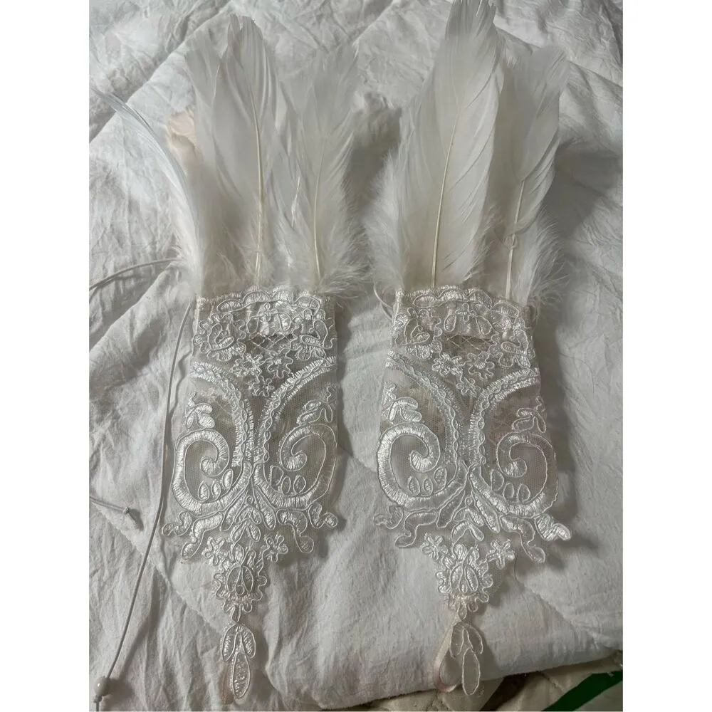 NEW White Lace Gloves Elegant Long Satin Bridal Banquet Prom Formal Dress Black - Image 8