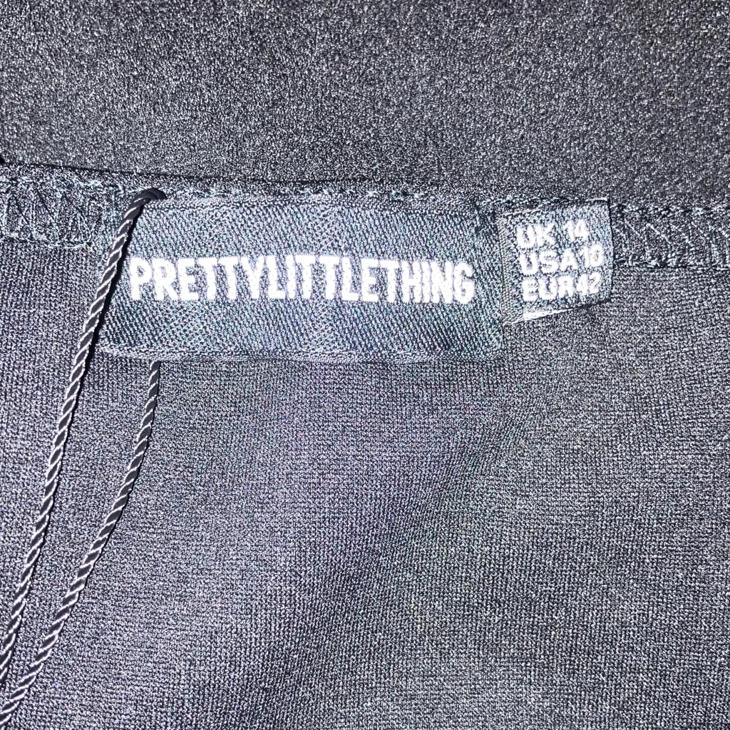 NWT Pretty Little Thing Black Crochet Lace Detail Lace Up Bodysuit, Size 10 - Image 6