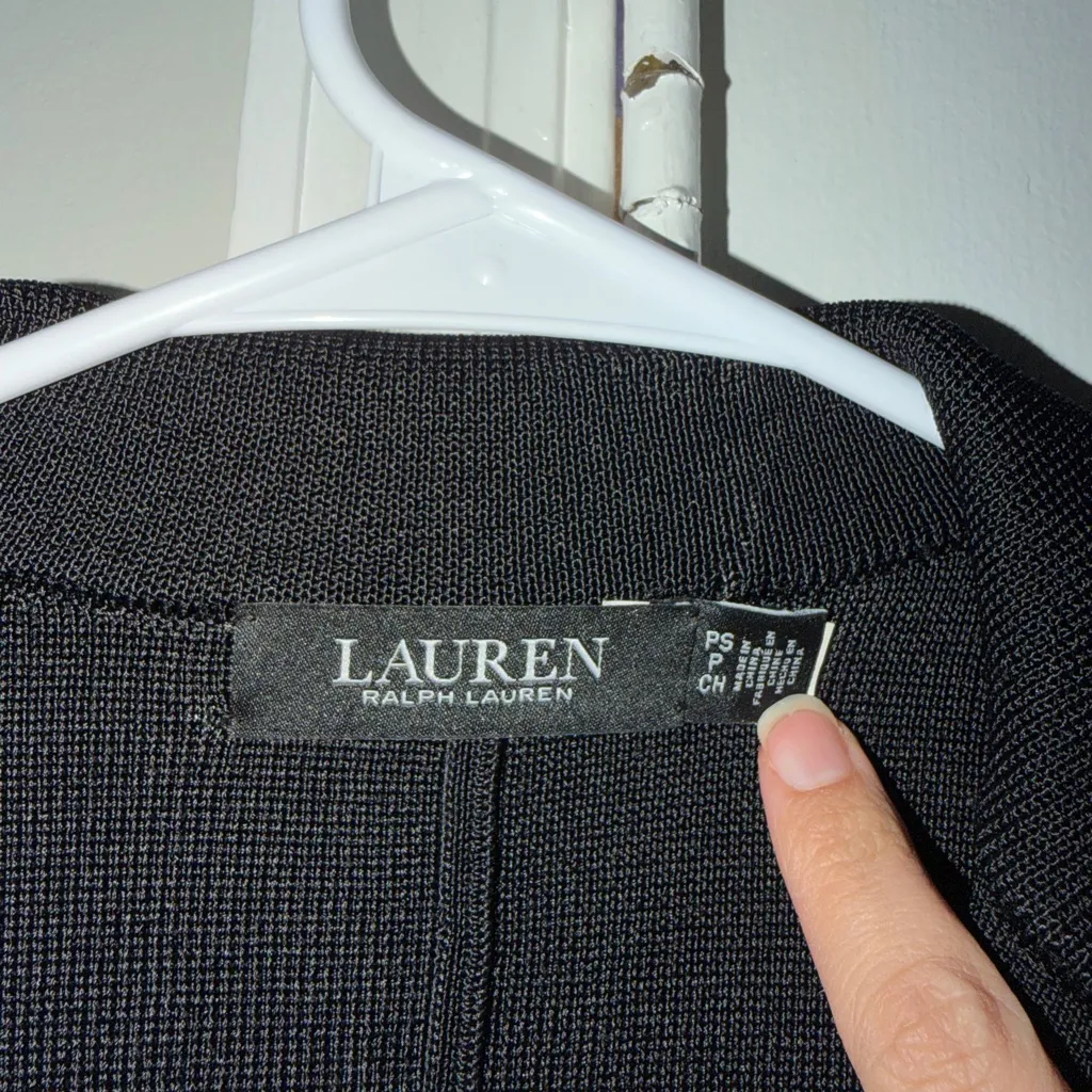 Lauren Ralph Lauren Women's Patch Black Bullion Sweater Blazer Small Preppy - Image 7