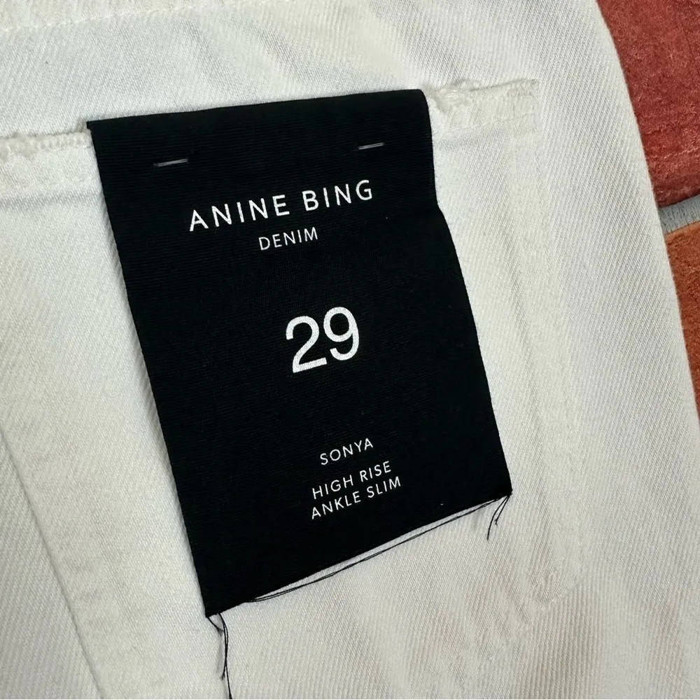 NWT Anine Bing Sonya Jeans In Off-White - Image 8