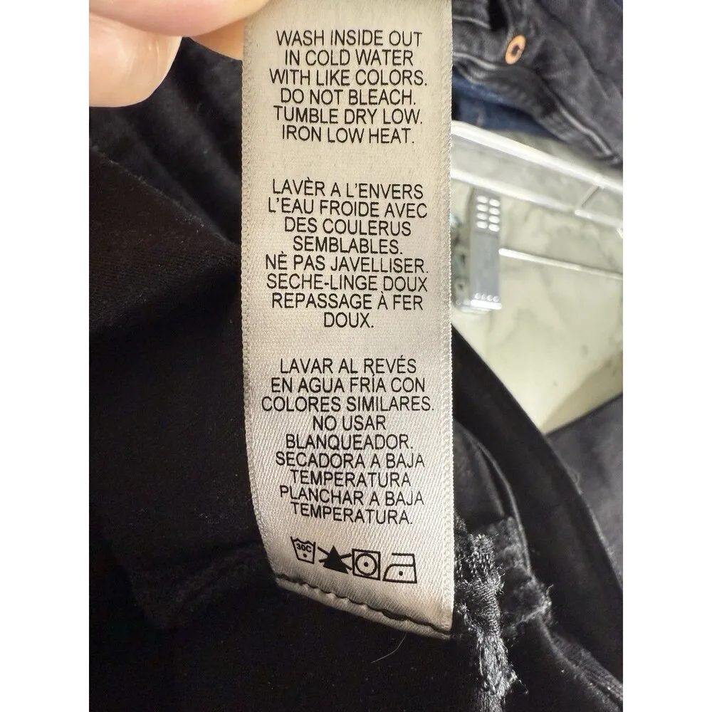 EUC FRAME Le Francoise Skinny Jeans Film Noir Size 26 Side Zipper Button Closure - Image 12