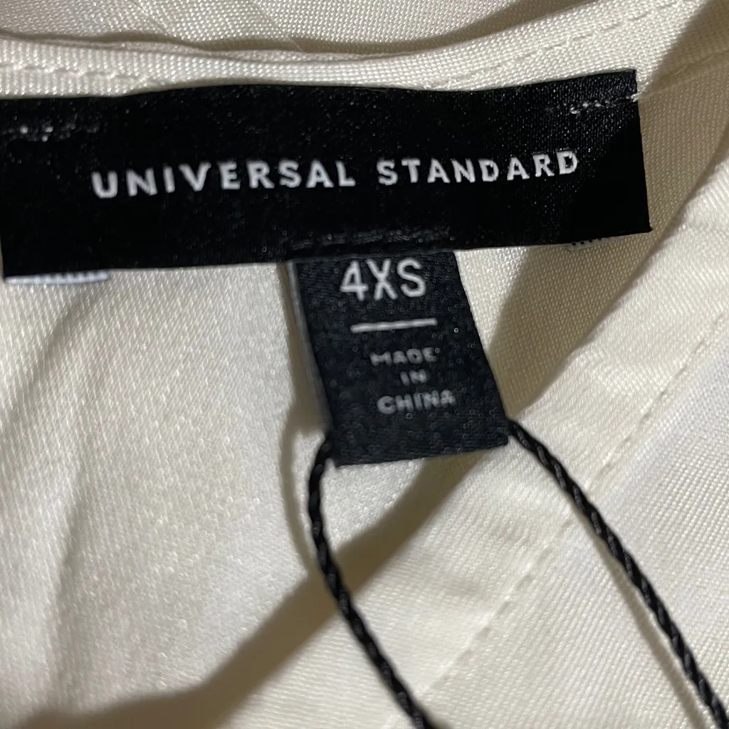 Universal Standard Cupro Shell Blouse Sleeveless Gathered Waist Cream XS NWT - Image 5