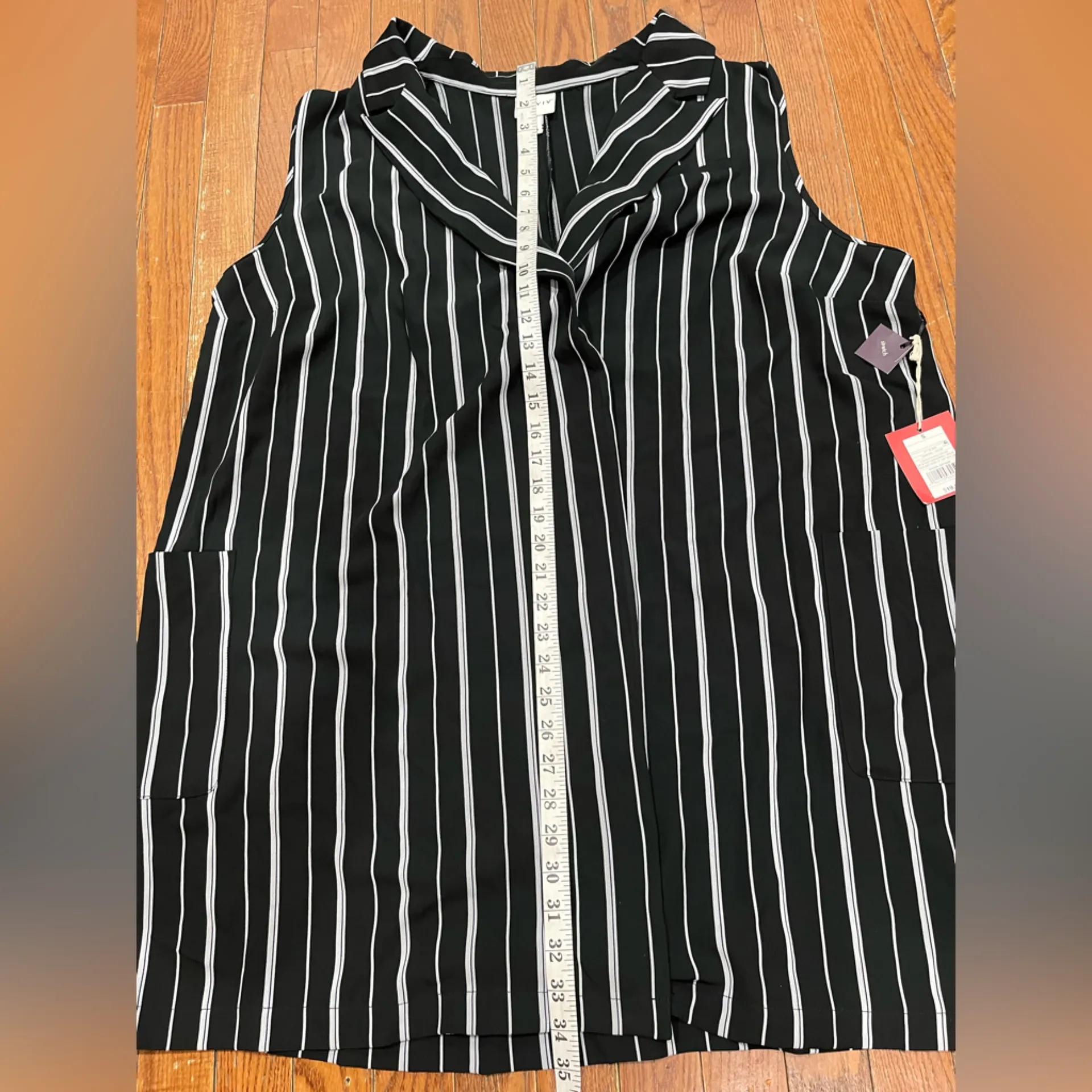 Mossimo Supply Co. Black and White Striped Blouse - Image 5