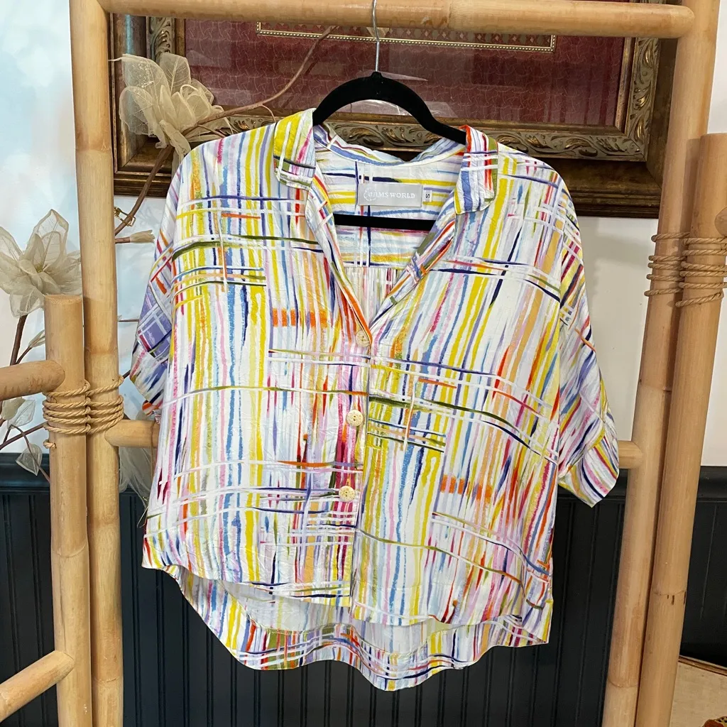 Jams World Viola Twist 2 Piece Set Button Up Boxy Top & Wide Leg Pants Medium🧡🎀 - Image 7