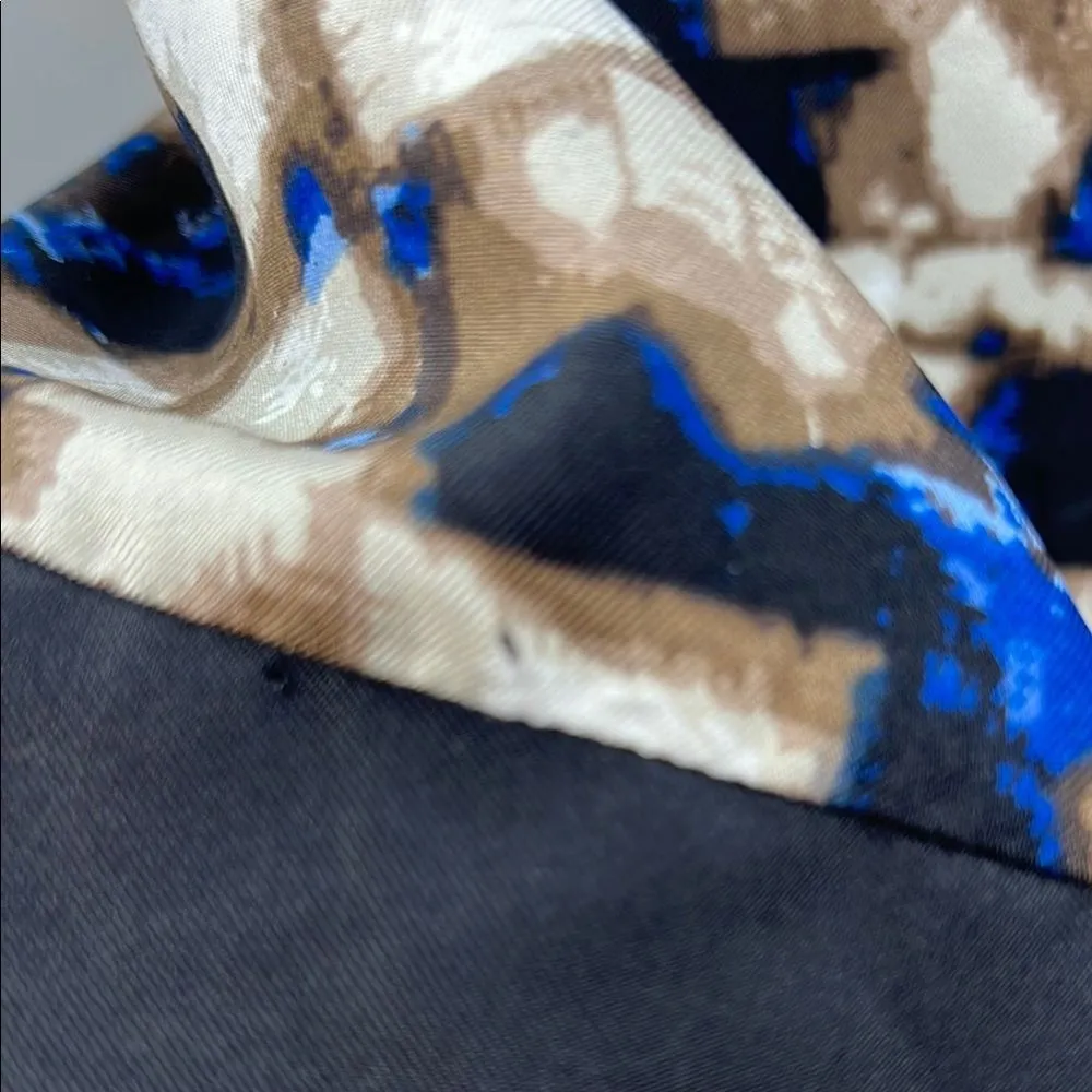 Dana Buchman Blue Black Midi Pleated Silk Skirt - Image 5