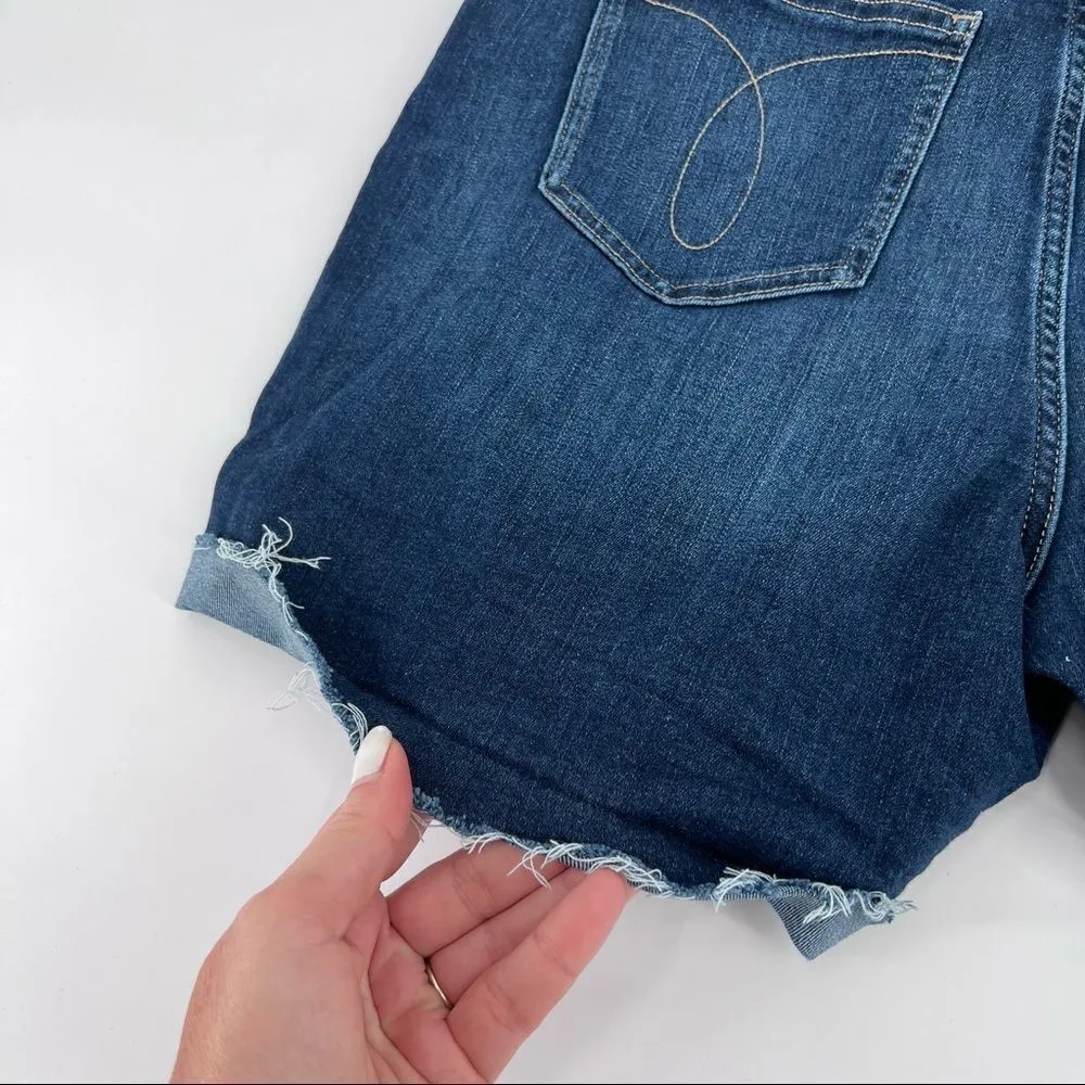 Calvin Klein hi rise frayed cut‎ off denim jean shorts size 12 - Image 6