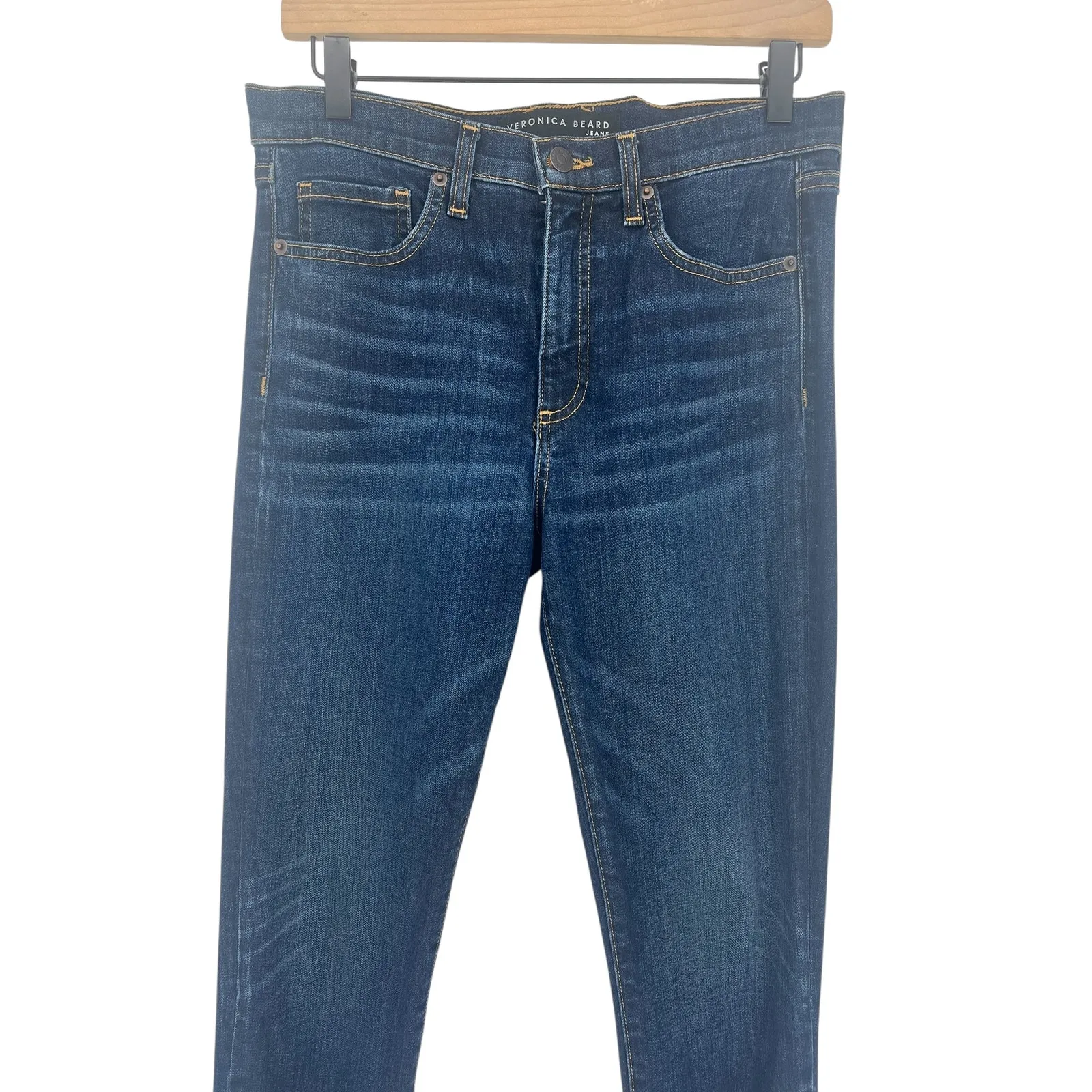 Veronica Beard Debbie Snap Detail Skinny High Rise Ankle Jeans - Image 6