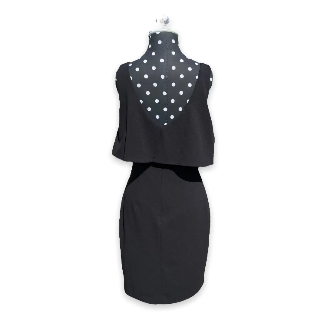 Belle Badgley Mischka Womens Dress Size‎ 2 Black Tank Ruffled Draped Neckline - Image 4