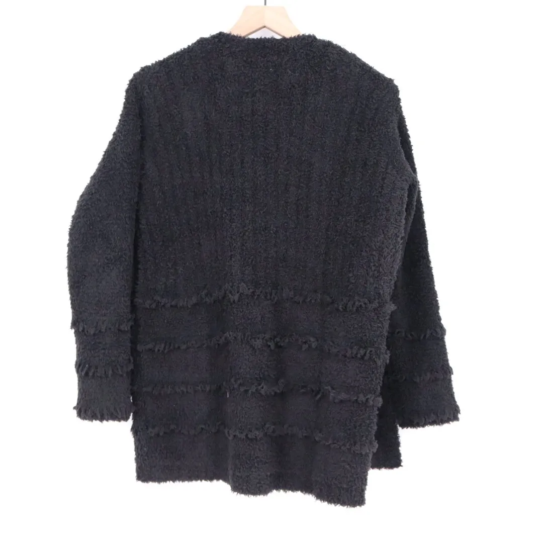 Barefoot Dreams CozyChic Boardwalk Cardigan Black XS Cozy Knit - Image 9