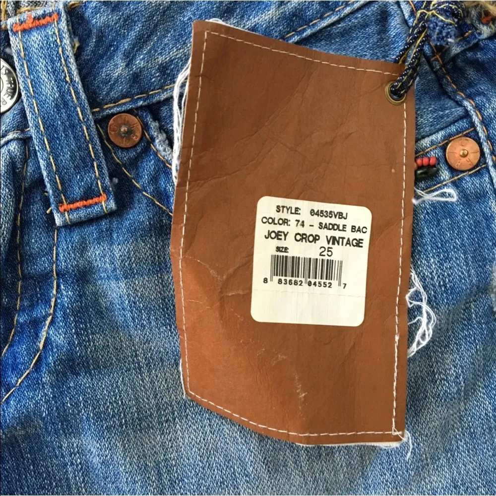 HTF: new  ❉ Joey Vintage Beaded Cropped Crop Jeans ❉ Saddle Back 25 - Image 8