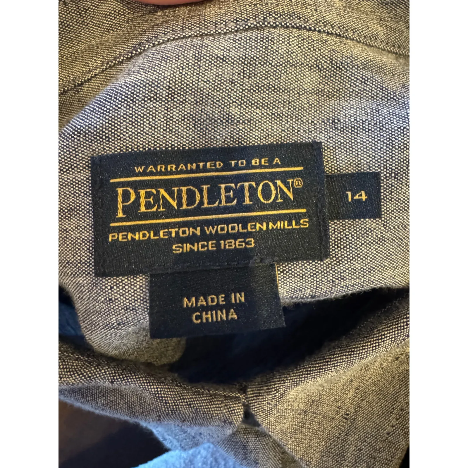 Pendleton Dress Women 14 Blue Linen Blend Button Down Belted Shirt Preppy Career - Image 10