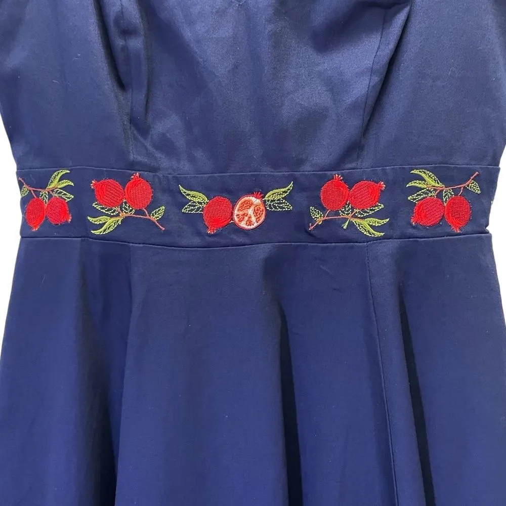 NWT ModCloth x Collectif Laureen Navy Red Pomegranate Swing Dress Size 8 Medium - Image 14