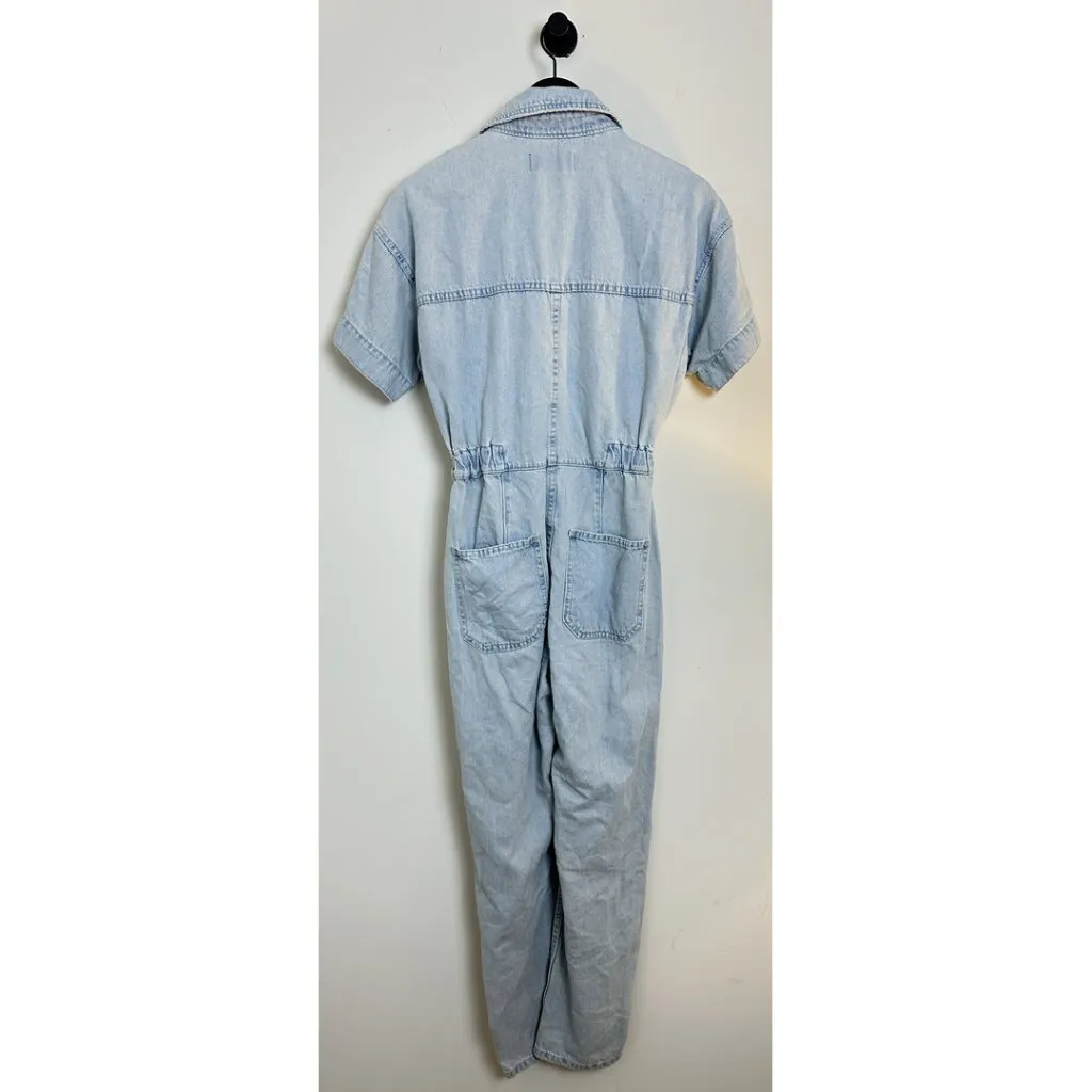FREE PEOPLE Marci Denim Jumpsuit in Wash Clear Skies Size X-Small - Image 8