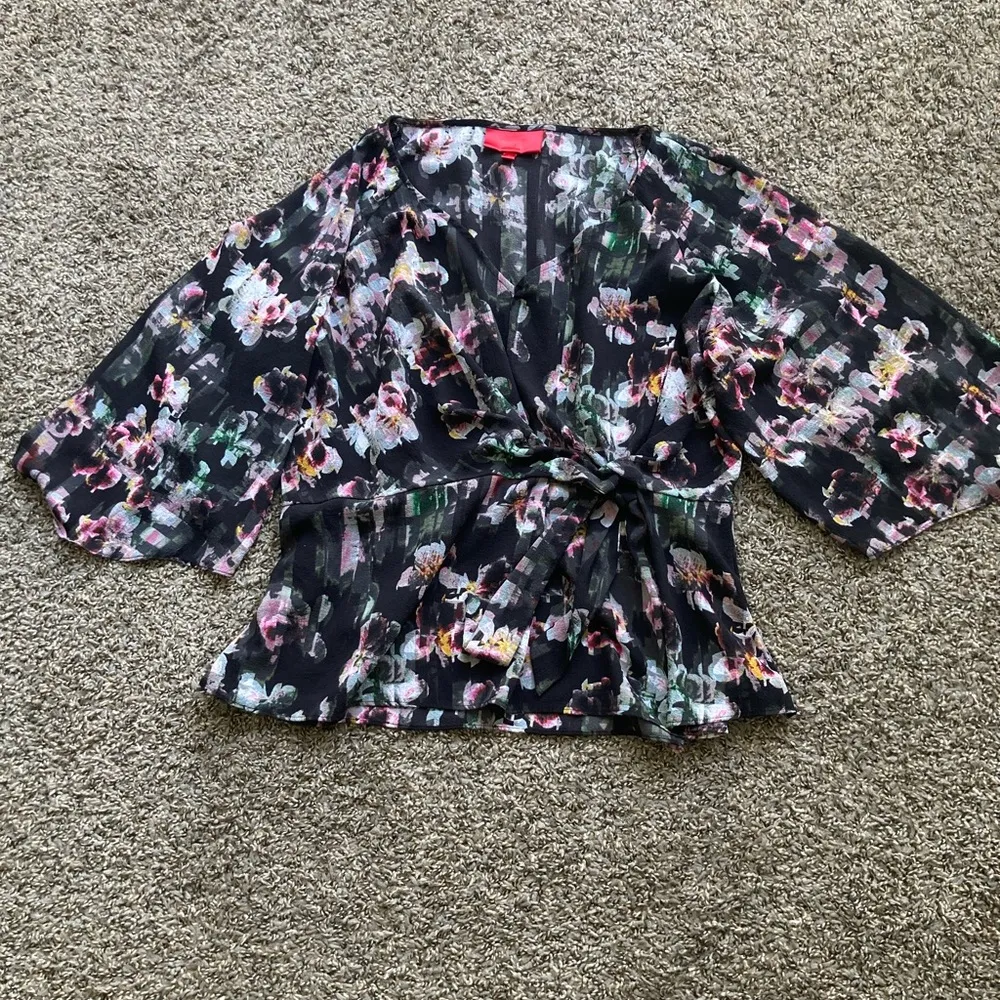Floral Black Women's Top - Image 3
