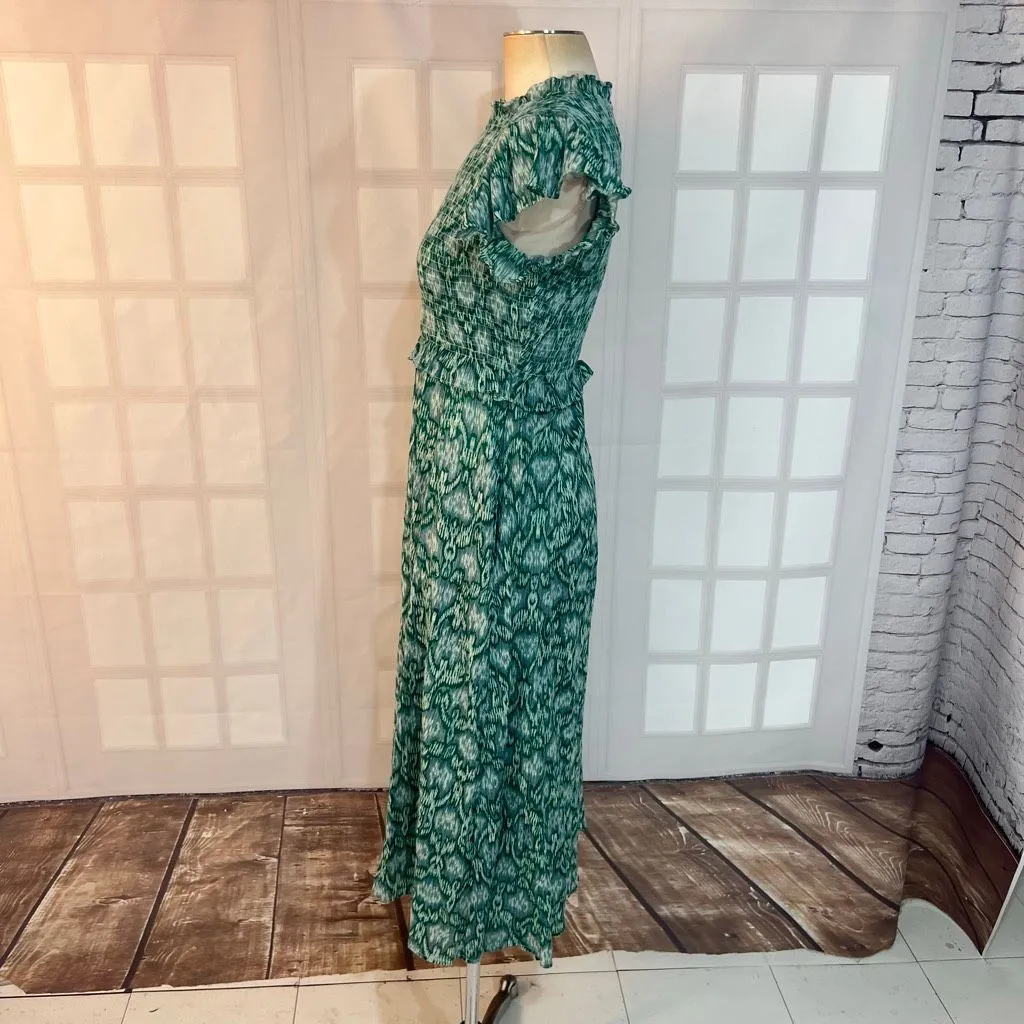 Olivia James The Label Green Dreamscape Pine Ruffles Smocked Lila Dress Small - Image 8