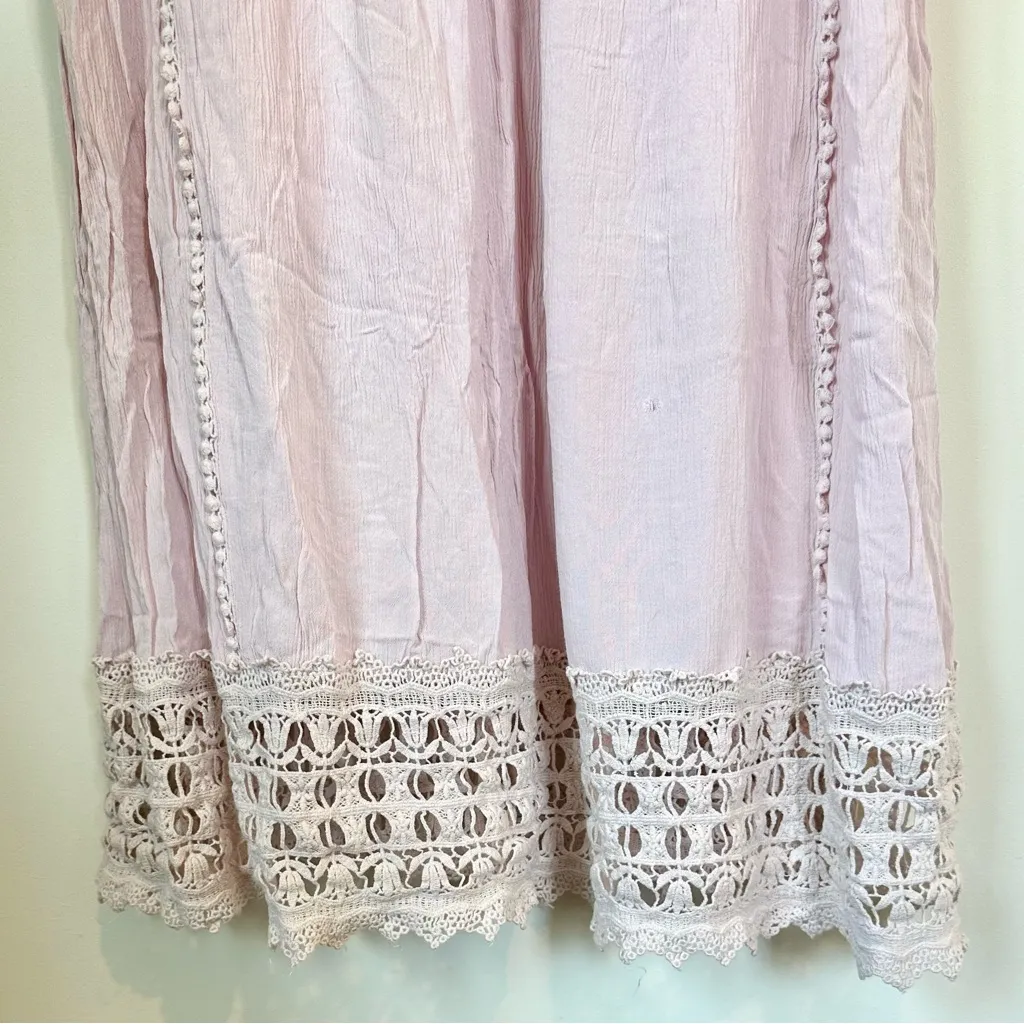 Motherhood Maternity Pink Lace Tank Maxi Dress - Size: Small - Image 4