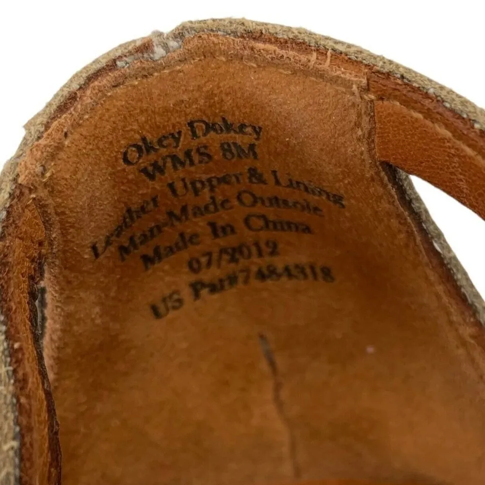 Gentle Souls OKEY DOKEY Taupe Lace-Up Gladiator Mid Heel Sandals Size 8 M - Image 7