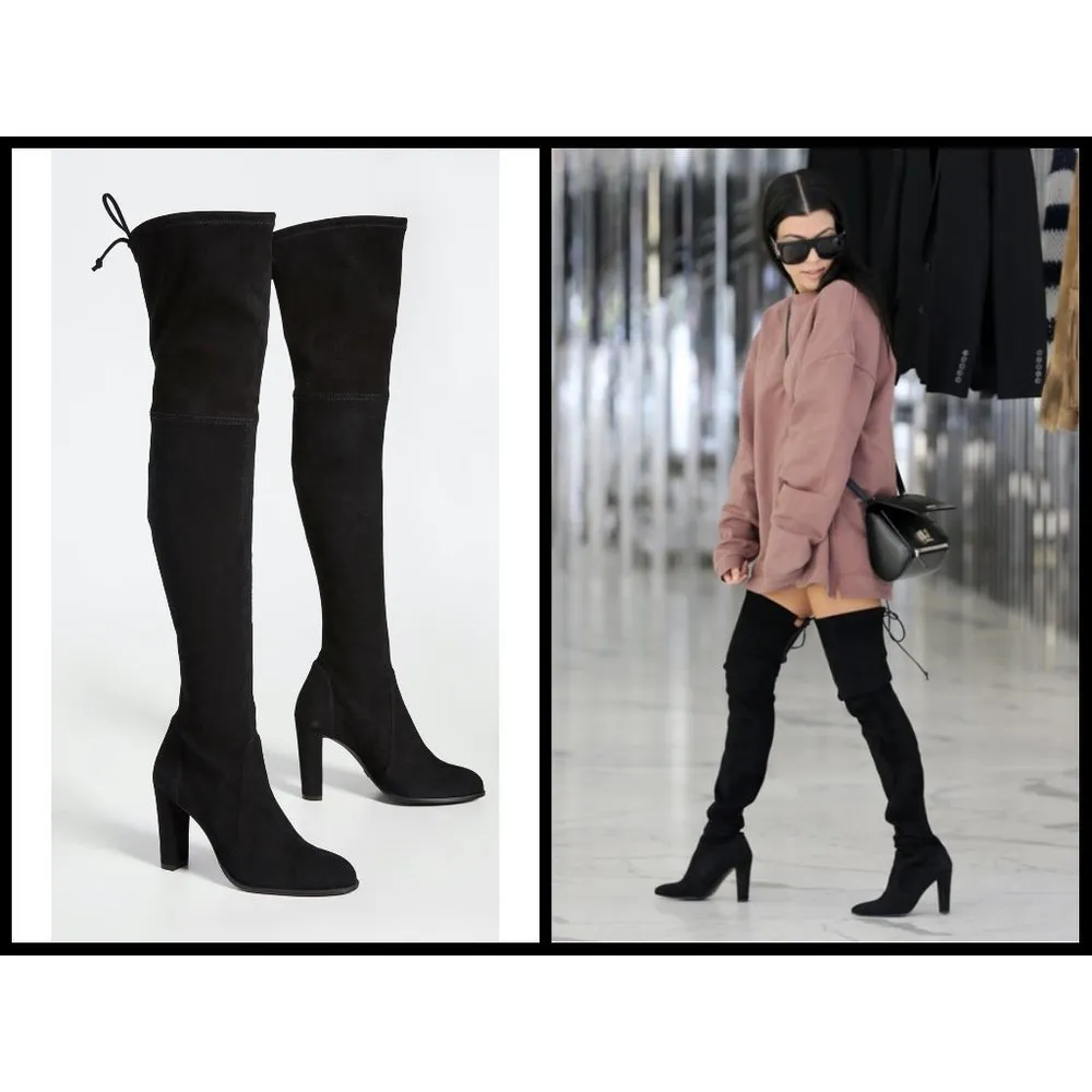 💕STUART WEITZMAN💕 Highland Suede Over-the-Knee Boots ~ Black 7.5 - Image 4