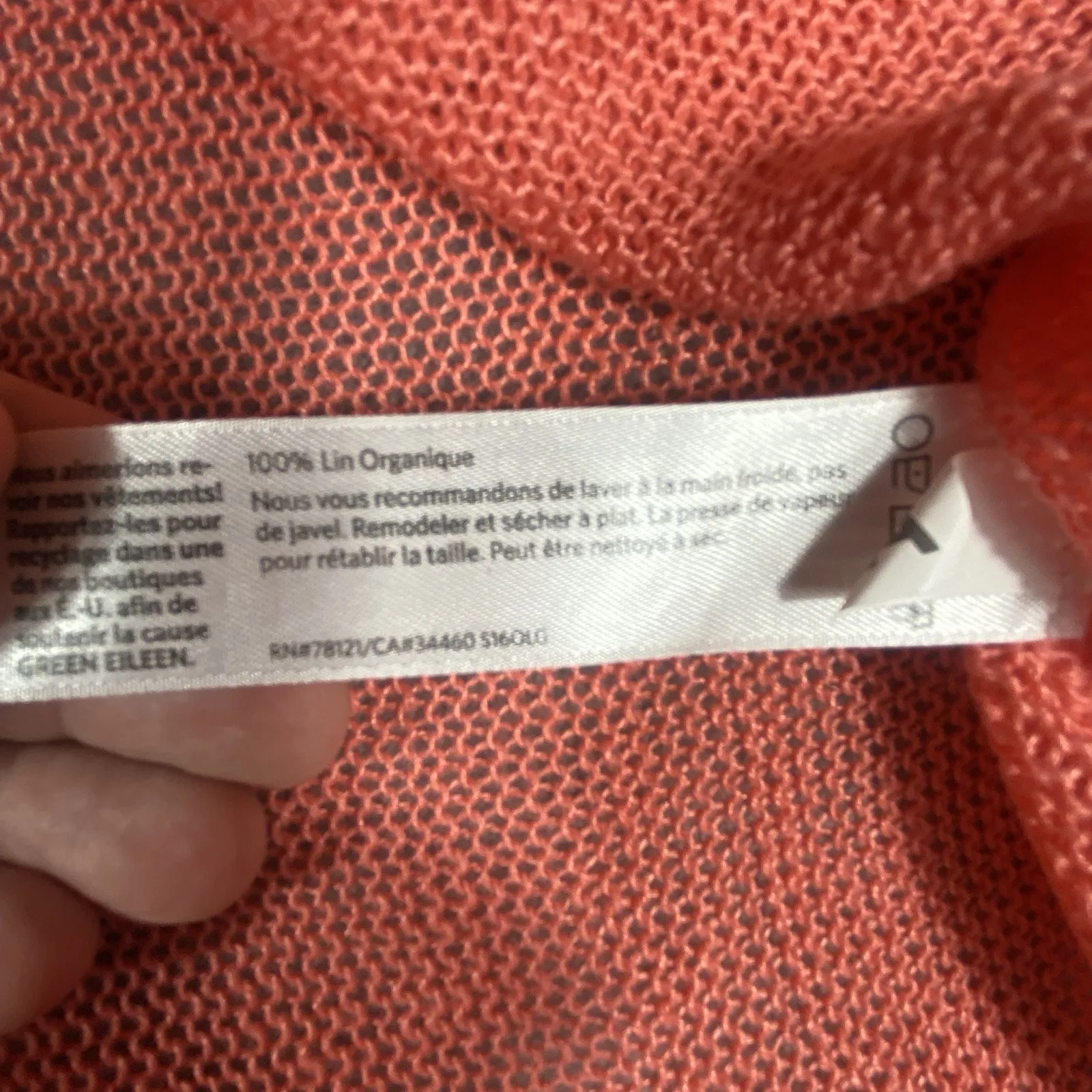 Eileen Fisher Coral Top XL 100% Organic Linen‎ Cap Sleeve Pullover Beach Resort - Image 8