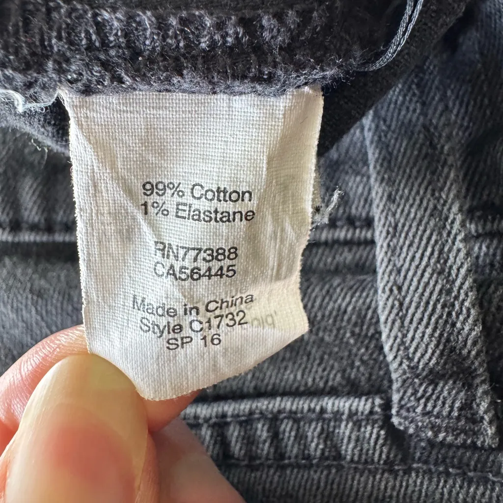 Madewell Washed Black High Rise Denim Boy Shorts Size 28 - Image 6