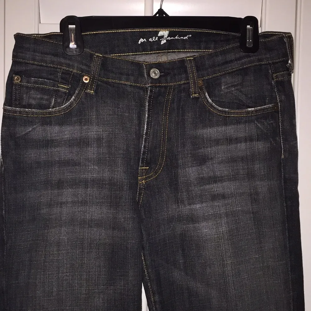 7 for all mankind Distressed Black Jeans Sz 31 - Image 2