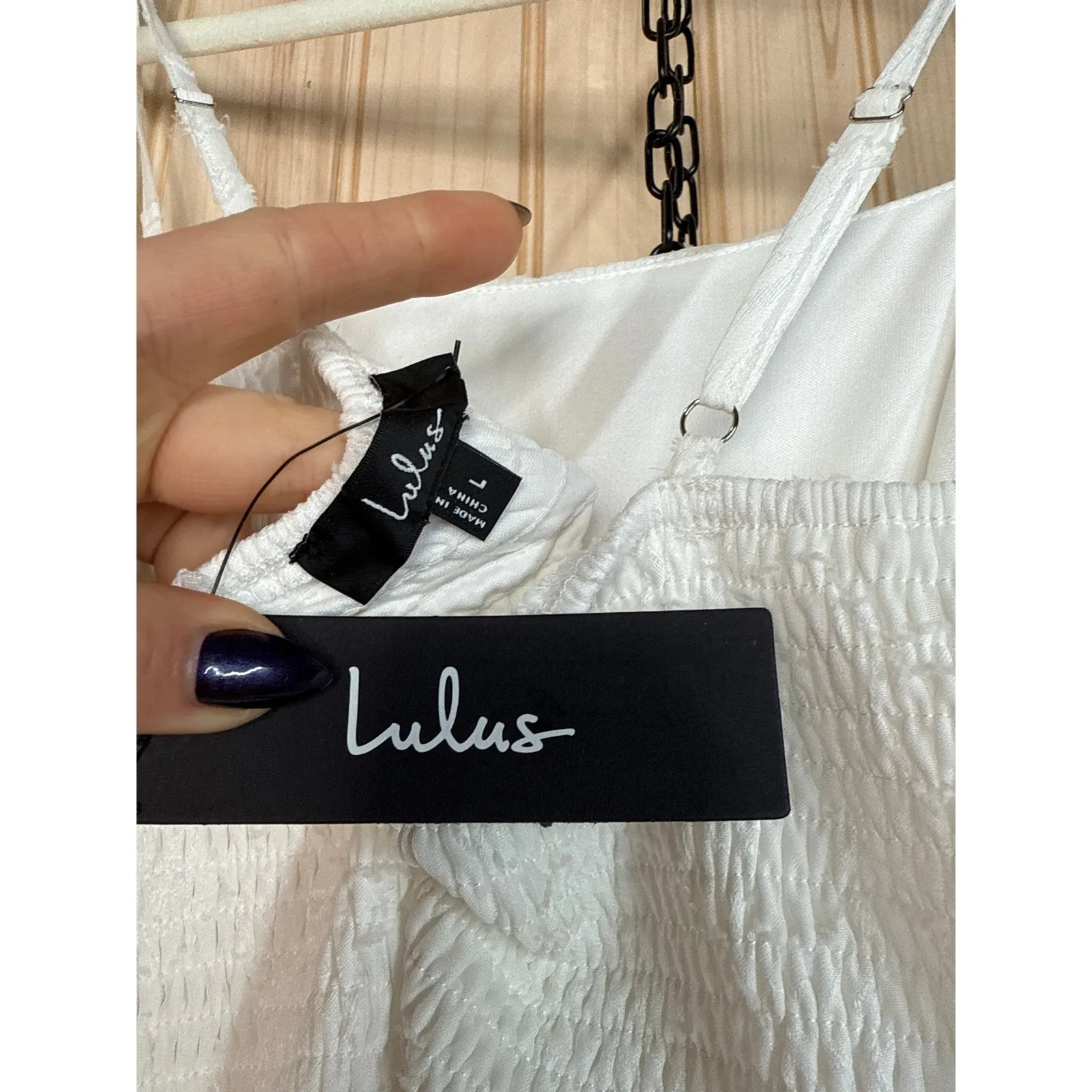 NWT Lulus Grace and Beauty White Burnout Floral Print Tiered Dress Summer Size L - Image 7