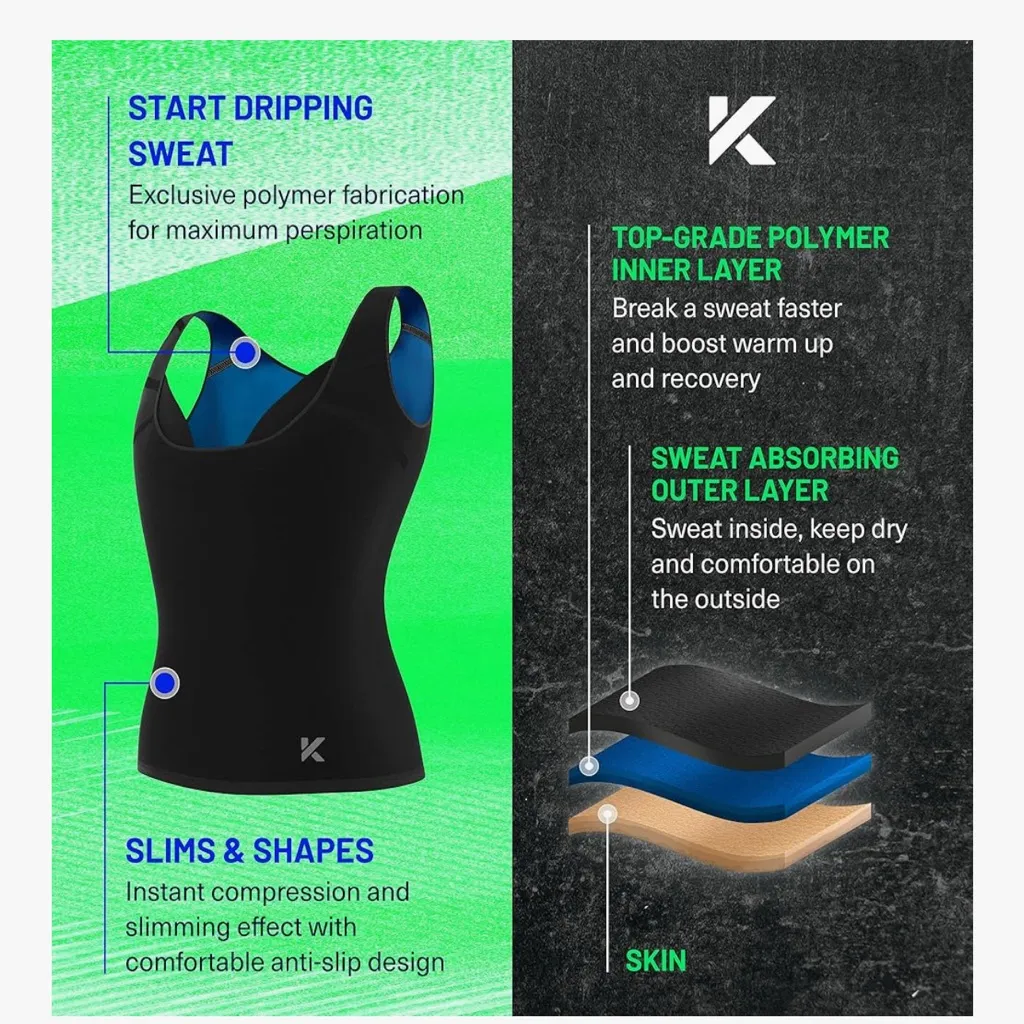 Kewlioo Sauna Compression Workout Shirt Compression Black Size 4X - Image 7