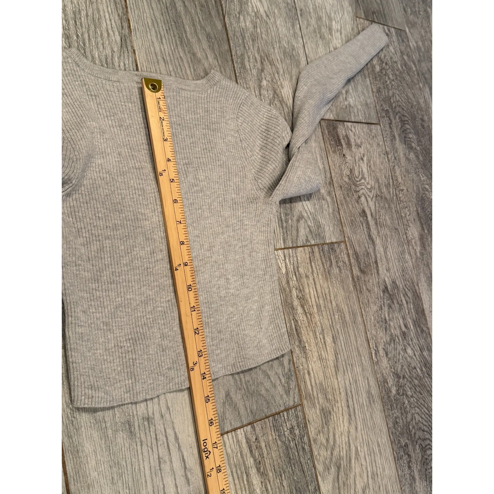 American Eagle Henley Shirt Small Ribbed Long Sleeve Cropped Top Sweater Y2K - Image 6