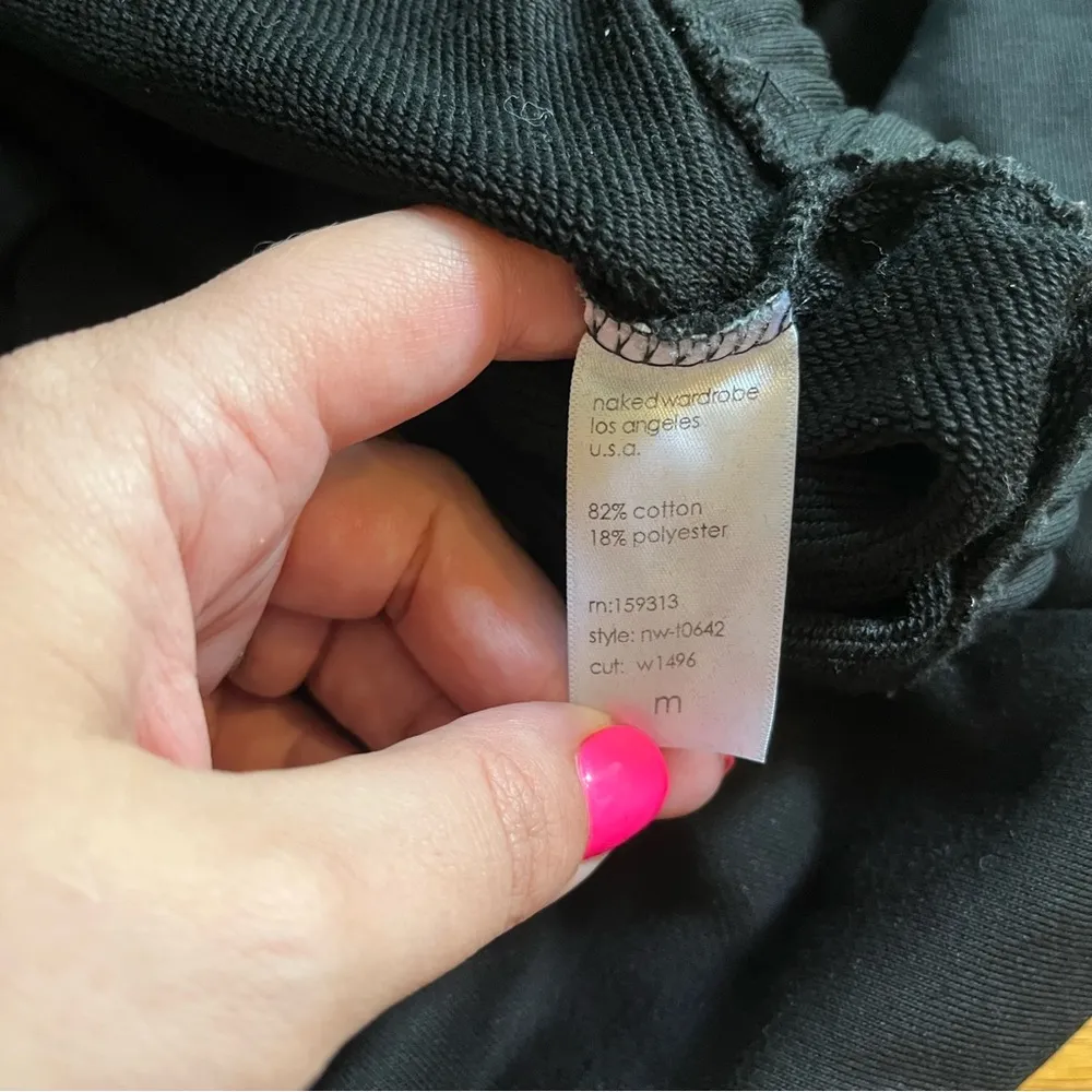 Naked Wardrobe black cropped hoodie size medium - Image 3