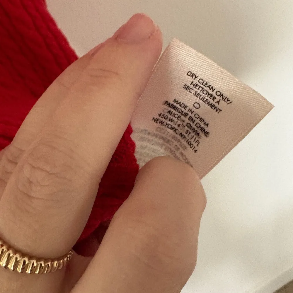 Alice + Olivia Yuna Cable Knit Mini Dress Bright Poppy Long Sleeve - Image 9