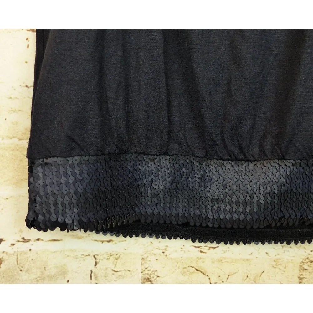 Diane Von Furstenberg Women Black Silk Blend Sequin Trim Tank Top Sz L Gothic - Image 10