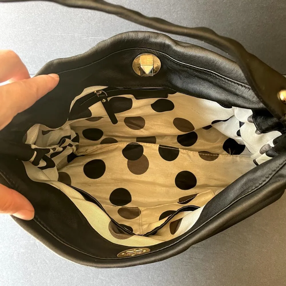 Kate Spade Natia Sutton Place Black Leather Shoulder Bag Purse - Image 8