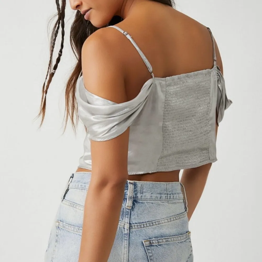 🩶 Cassandra Metallic Top / Pewter (Silver), Size XS - Image 7