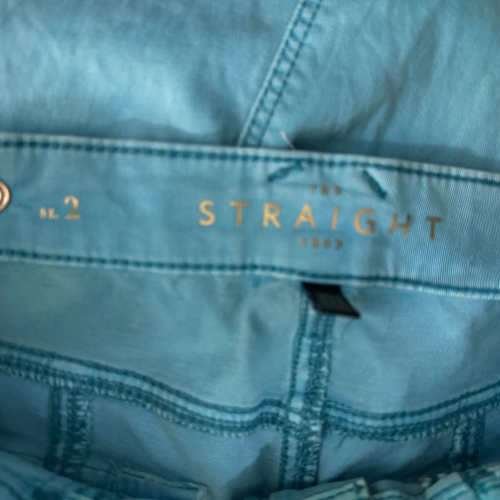 Women's WHBM Straight Leg Teal Utility Cargo Pants‎ Size 2 Adjustable Cuffs - Image 6