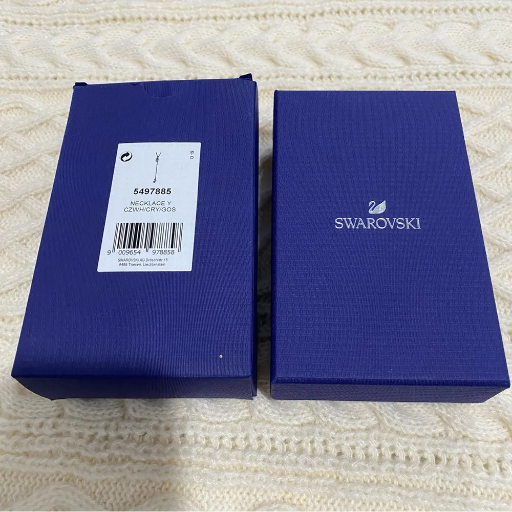 Swarovski Pleasant Gold Tone Czech White Crystal Necklace 5497885 Valentine’s - Image 8