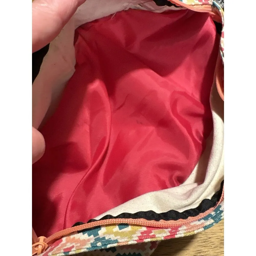 KAVU Rope Strap Sling Bag Crossbody Backpack Geometric Pink Blue - Image 4