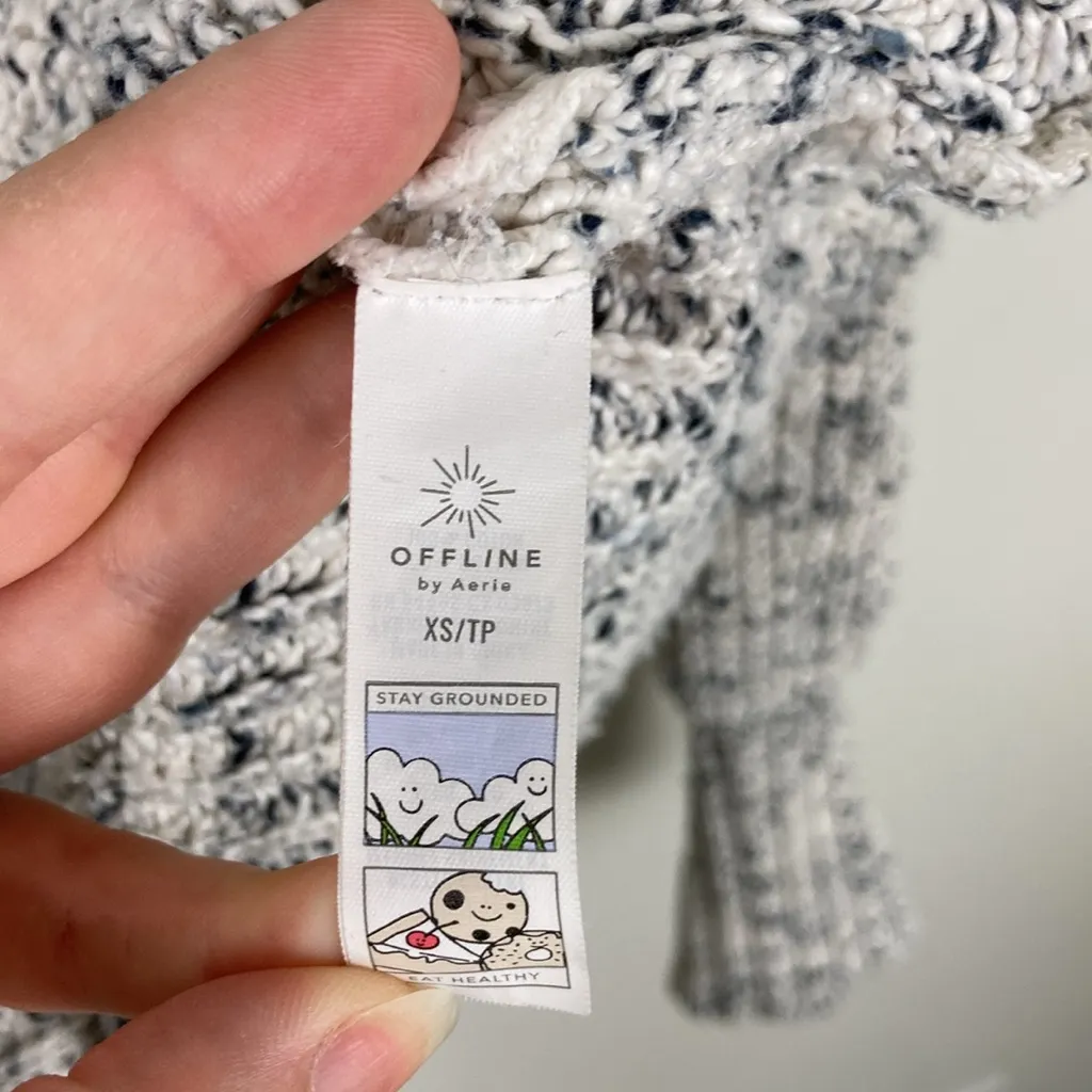 Aerie Offline Chillside Turtleneck Sweater Womens Size XS Oversized Slouchy Grey - Image 7