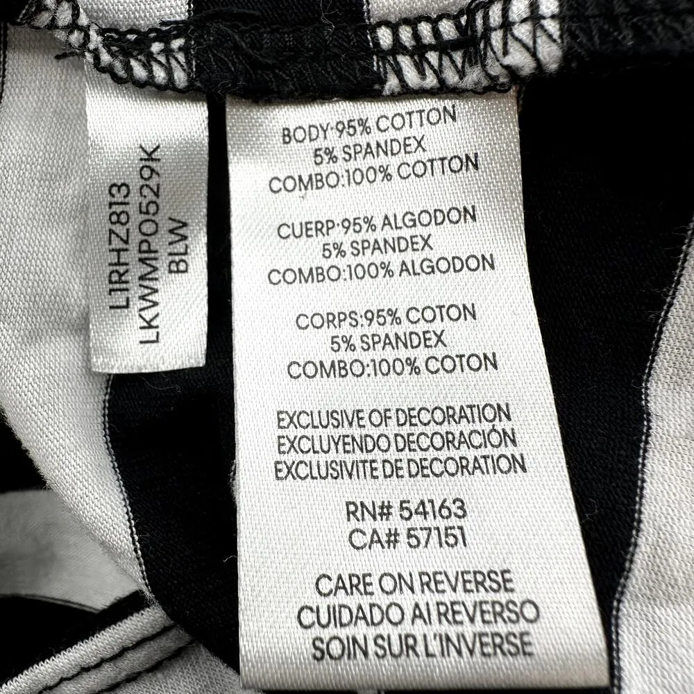 Karl Lagerfeld Collegiate Stripe Tee Poof Puff Sleeve Knitted White Black Small - Image 4